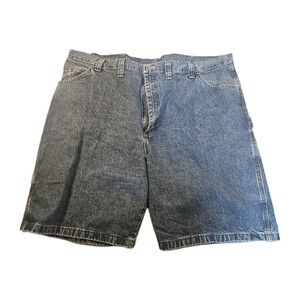Wrangler Carpenter Shorts Men's 46 Blue Denim Work Utility Hammer Loop Big Size